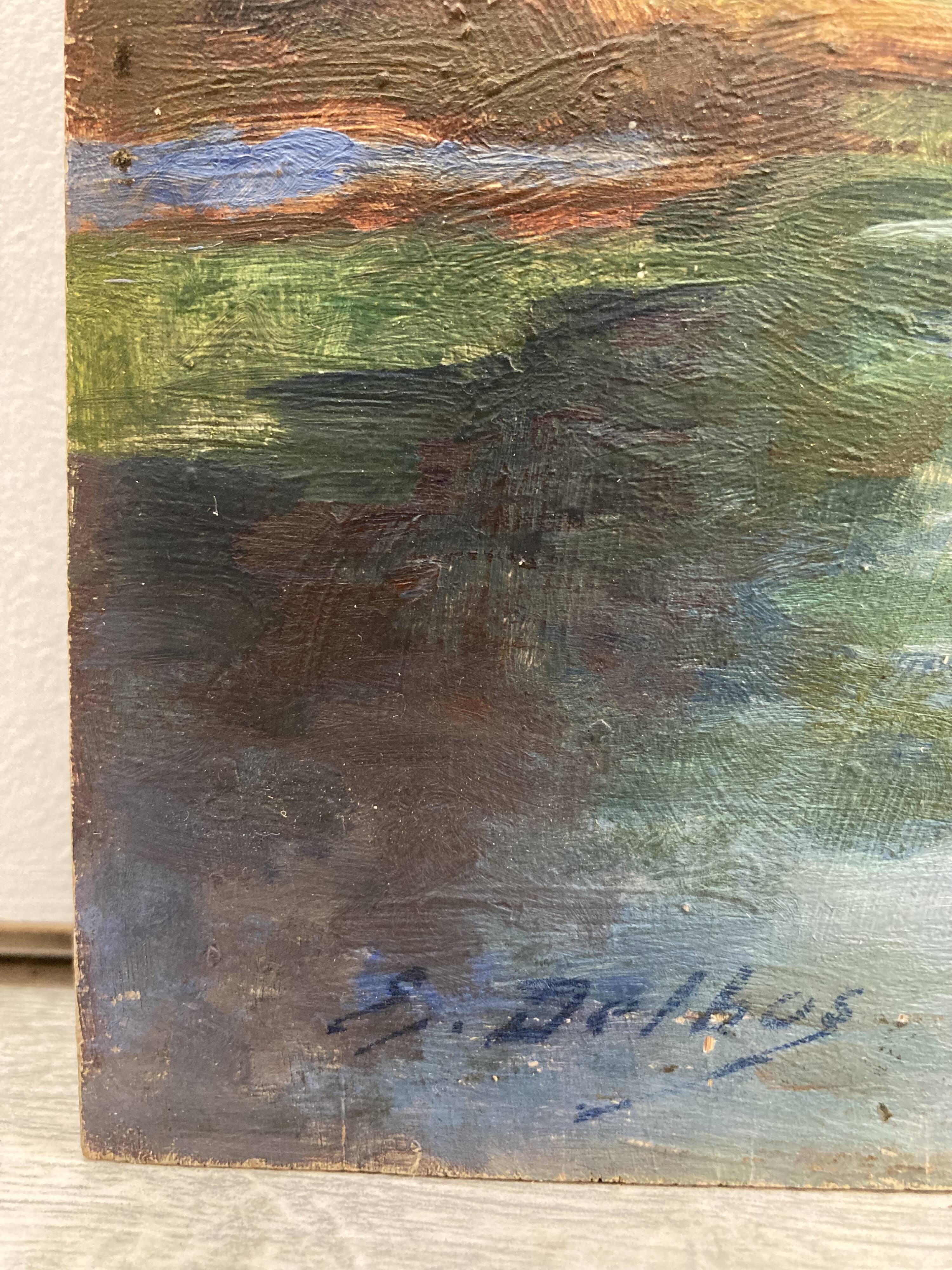 Huile sur bois vintage