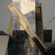 Chandelier 1970 design glass and stainless steel