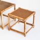Ensemble de trois tables gigognes vintage en cannage. France, années 60
