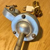 Vintage flexible metal workshop lamp with vice attachment