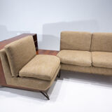 Mid-Century Modern Italian Sofa with Built-in Sideboard, Italy, 1960s