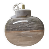 Glass globe pendant light with marble