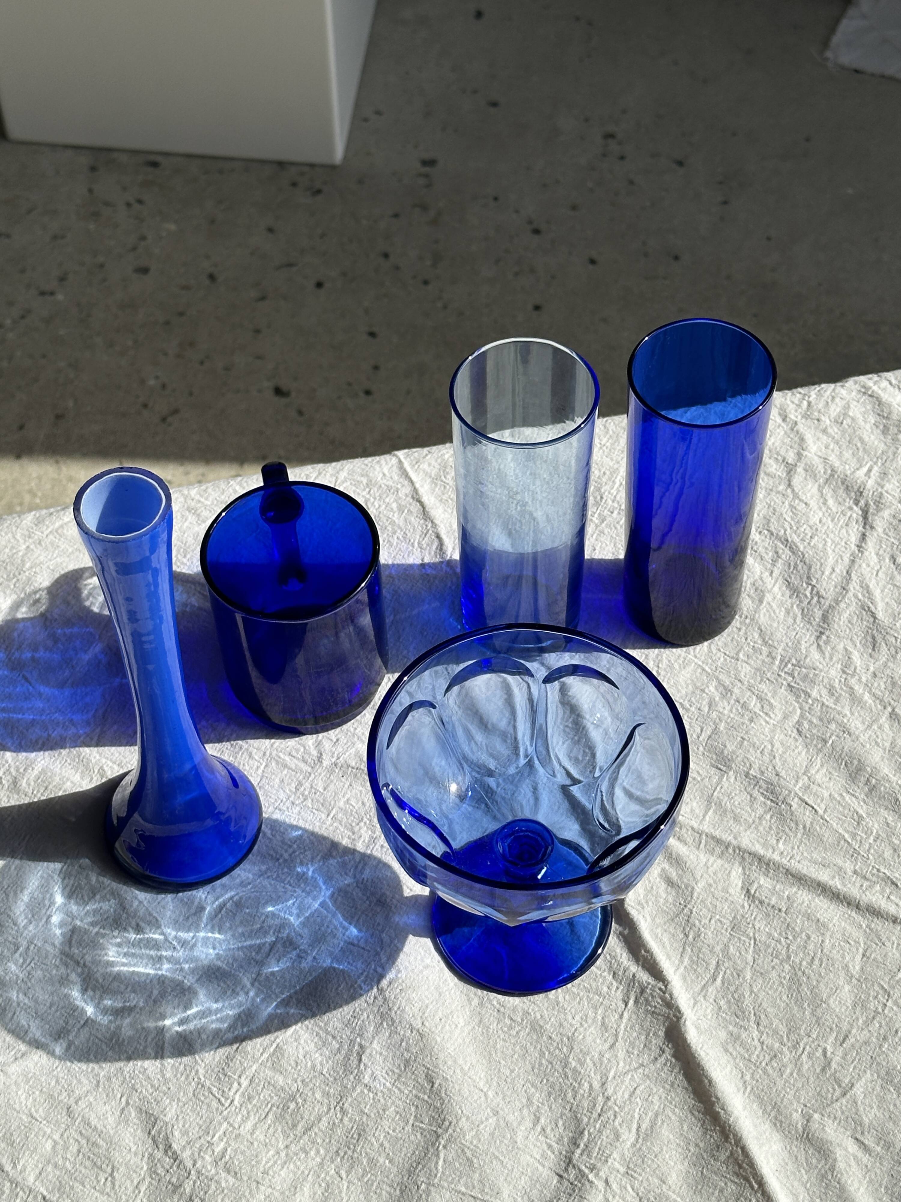 6 colored orangeade glasses