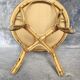 Round rattan dining table - formica top - vintage 1960