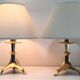 Pair of tripod lamps gilded bronze fondeur Poussielgue-Rusand