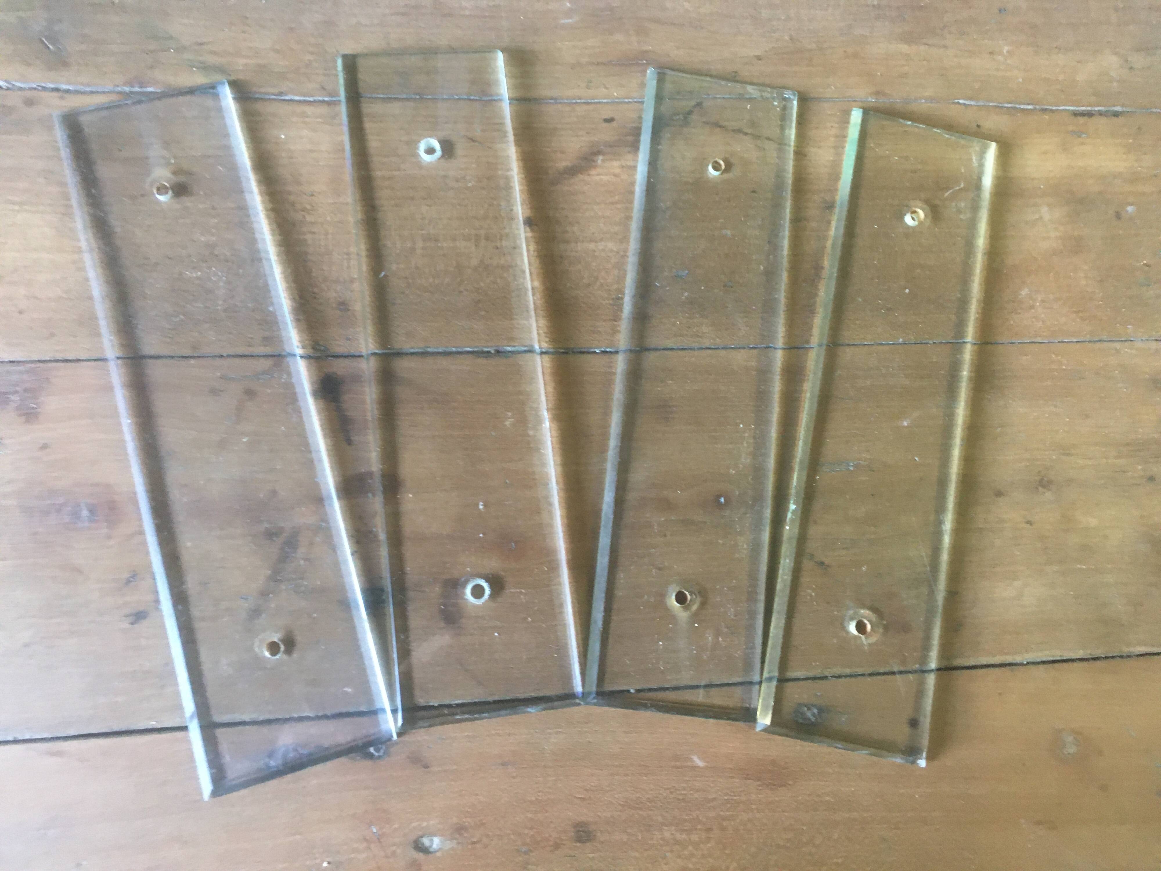 Lot de 4 plaques de propreté en verre biseauté GM