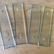 Set of 4 GM beveled glass cleaning plates