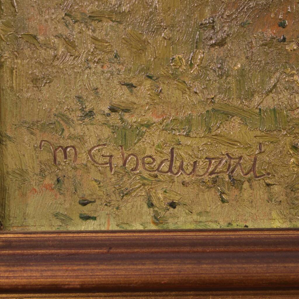Painting landscape signed by M. Gheduzzi from the 40s