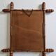 Antique mirror in turned wood imitating bamboo, 43 x 49 cm