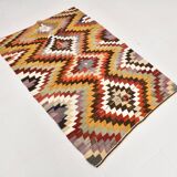 Multicolor Geometric Handmade Kilim Rug, 102x148Cm
