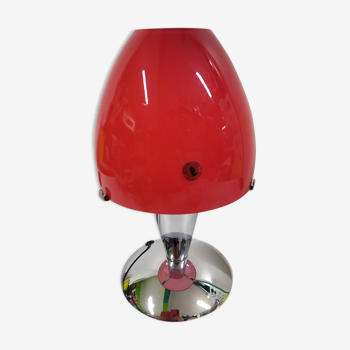 Lampe retro champignon ikea rouge chrome verre