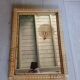 Antique rattan and bamboo mirror