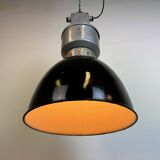 Industrial Black Enamel Factory Lamp from Elektrosvit, 1960s