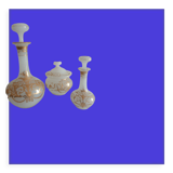 Suite Carafe, Carafon and Pot Opaline with gilded decorations XIX th