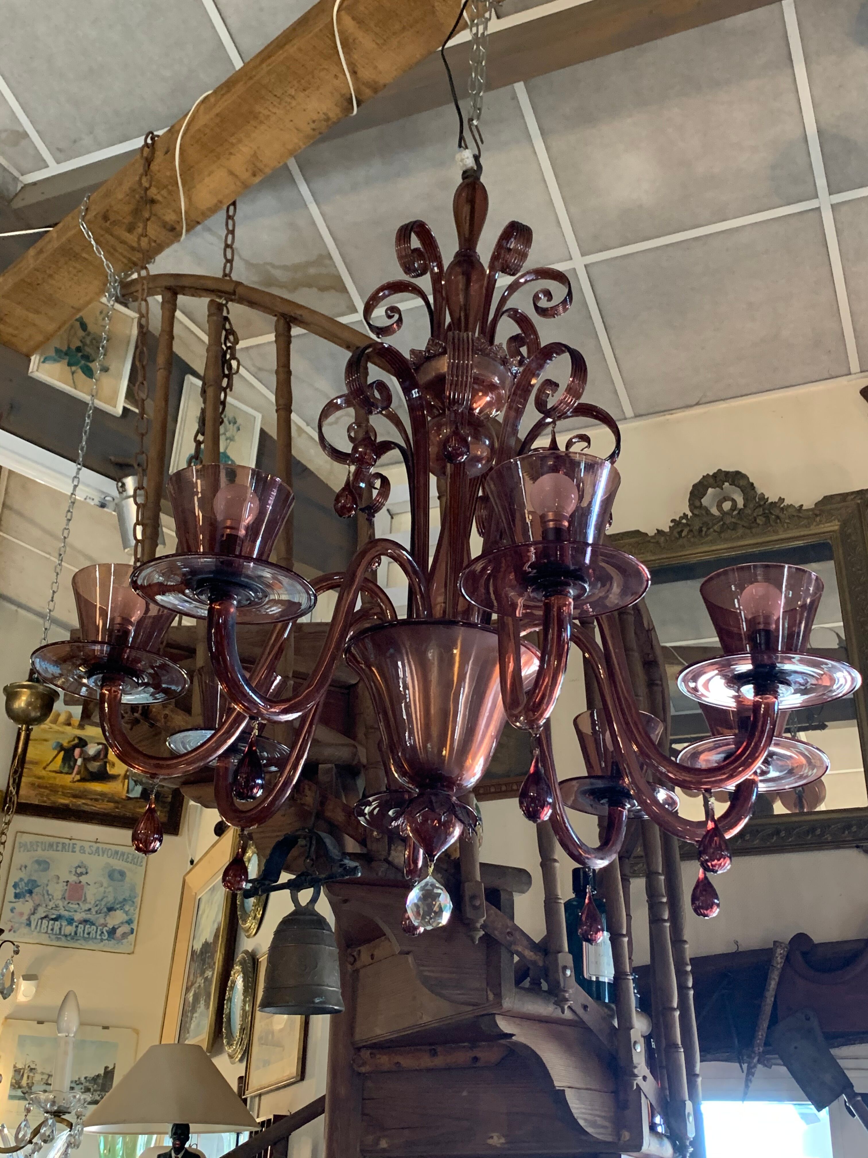 Venitian chandelier with cups 8 fires 120 cm