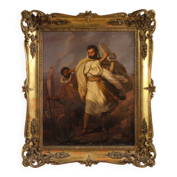 Italian painting signed by Focosi and dated 1852, *Moses Breaking the Table