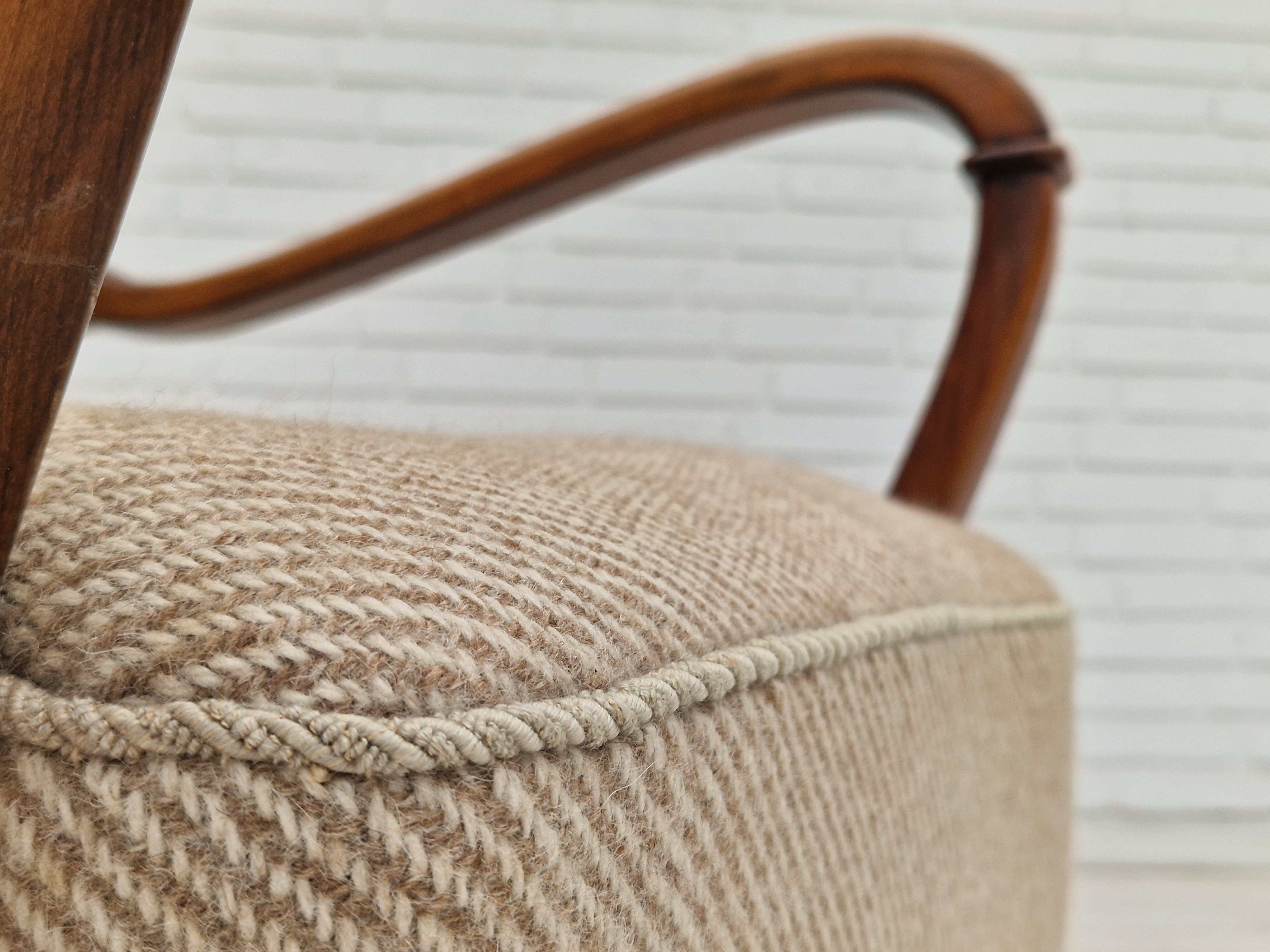 1960s, Danish design, armchair in quality furniture wool fabric.