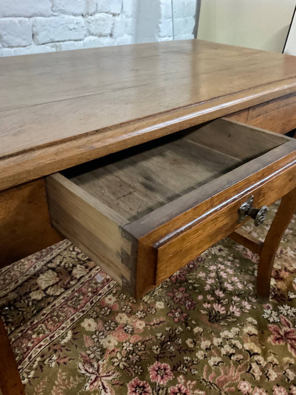 Old small solid wood desk