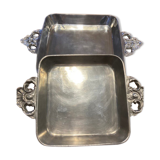 Lot of two square plates cast vintage aluminium