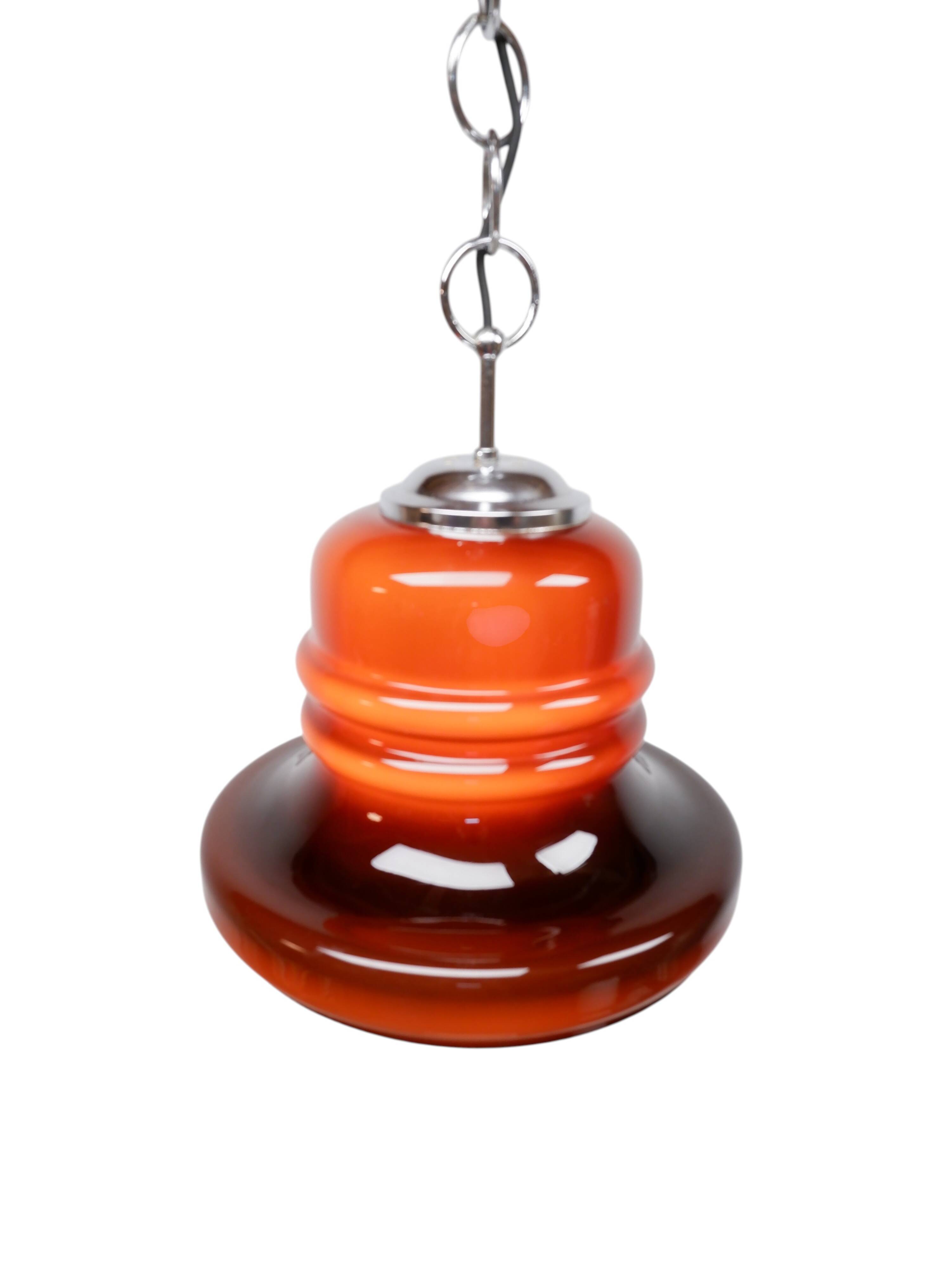 Honsel Leuchten glass hanging lamp, 1970s