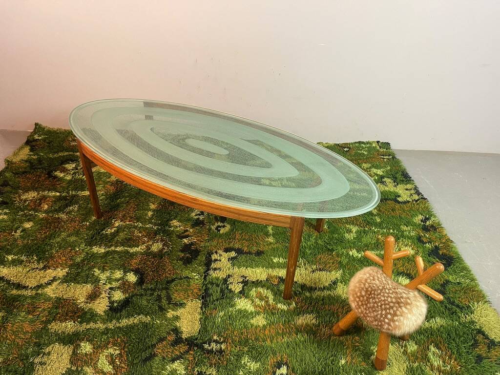 Magnificent Mid-Century Ib Kofod-Larsen Oval Coffee Table in Rosewood & Etc