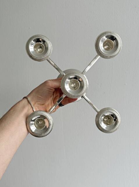 Chandelier ancien à 5 branches en métal