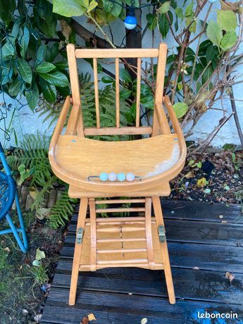 Wooden baby high chair