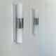 Pair of vintage wall lights, chrome and opaline, France 1970