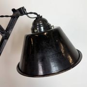 Industrial Black Enamel Scissor Wall Lamp, 1930s