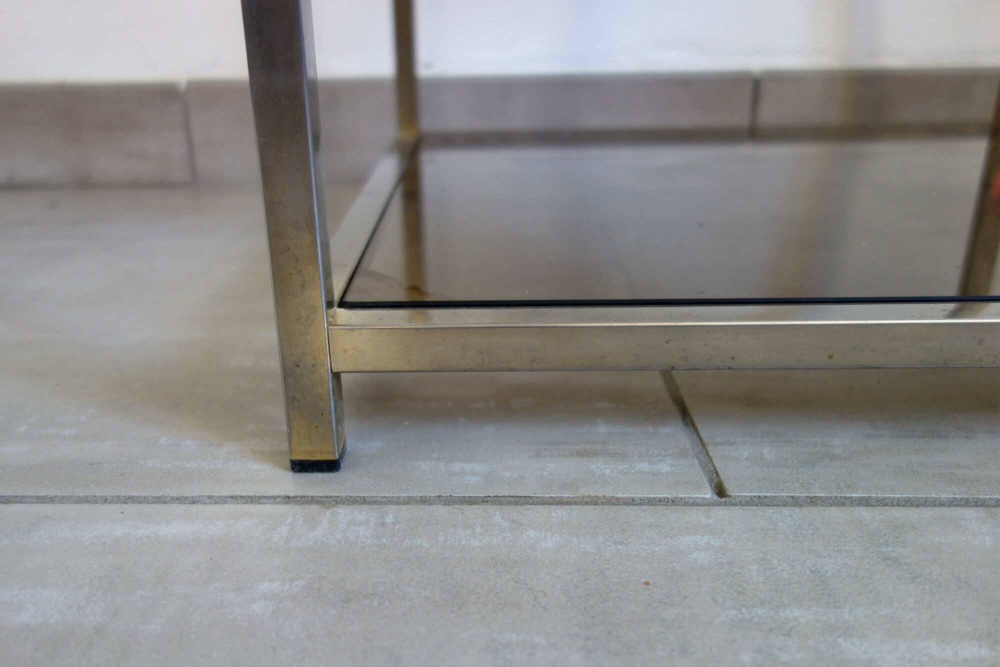2 Sofa tips glass smoked gold metal