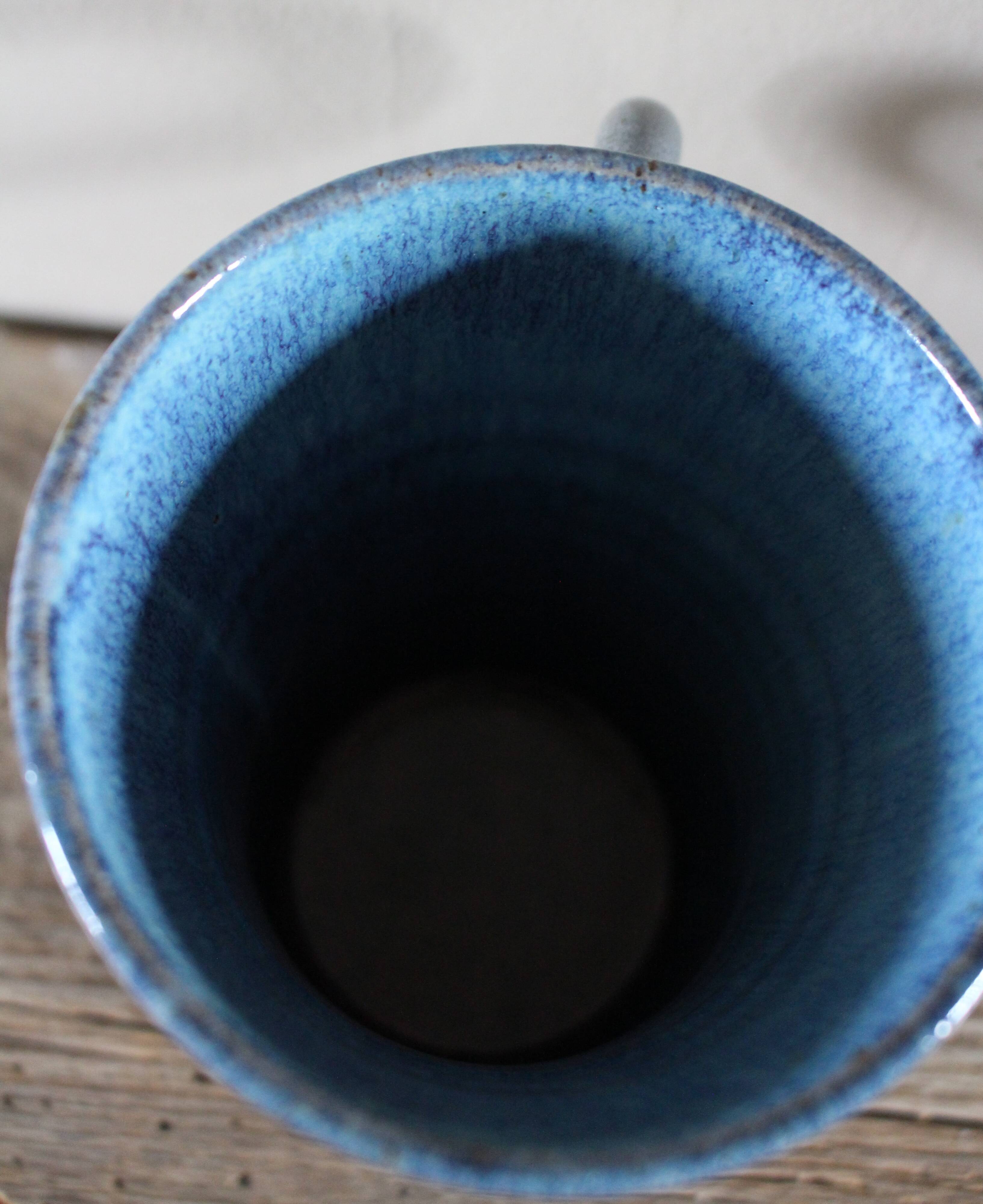 Blue grey mug artisan pottery
