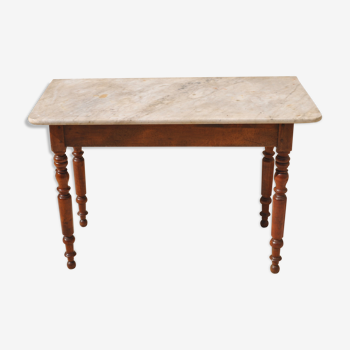 Table old white marble
