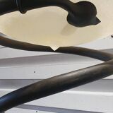 Lampadaire vintage serpent métal pied travertin avec verre de Murano