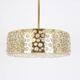 Large pendant light with aged brass glass by Rupert Nikoll, Austria, 1960s.