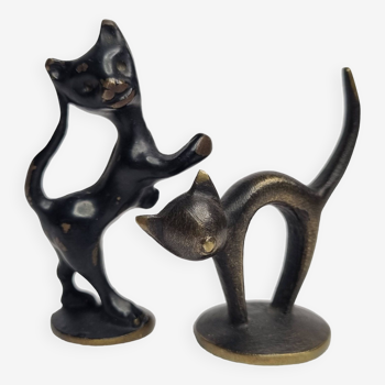 Miniatures en laiton chats, Baller Austria, Walter Bosse, 6 cm