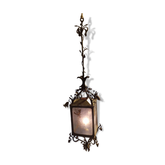 Vestibule lantern 19th century Italian artistic ironwork