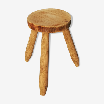 Raw wood tripod stool