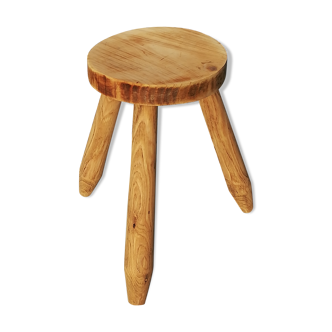 Tabouret tripode bois brut