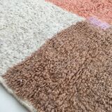 Moroccan Berber carpet Boujaad ecru with colorful flats 273x206cm