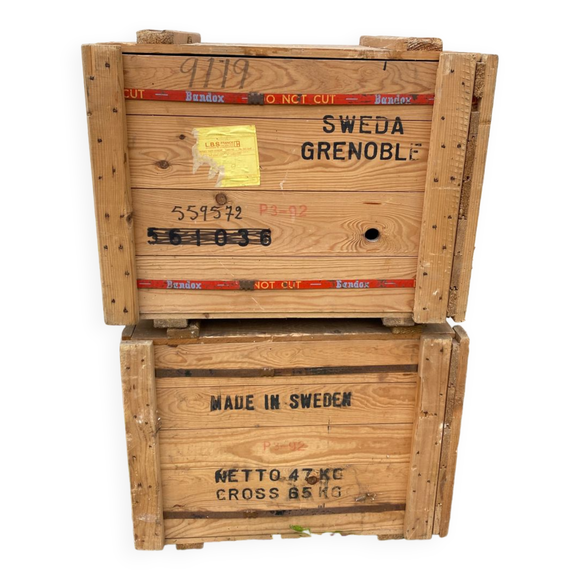 Loft deco vintage wooden storage box