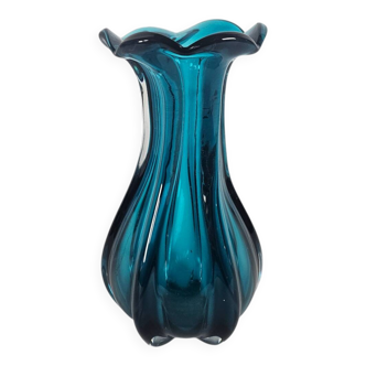 Murano - vase - aqua blue - Italy - 3rd quarter of the 20th century