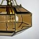 Suspension en cristal hexagonal diamanté en laiton doré, Italie, années 1960