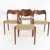 Lot de 4 chaises Niels O Möller modèle 71