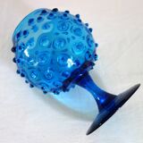 Vase verre d’Empoli bleu cobalt vintage