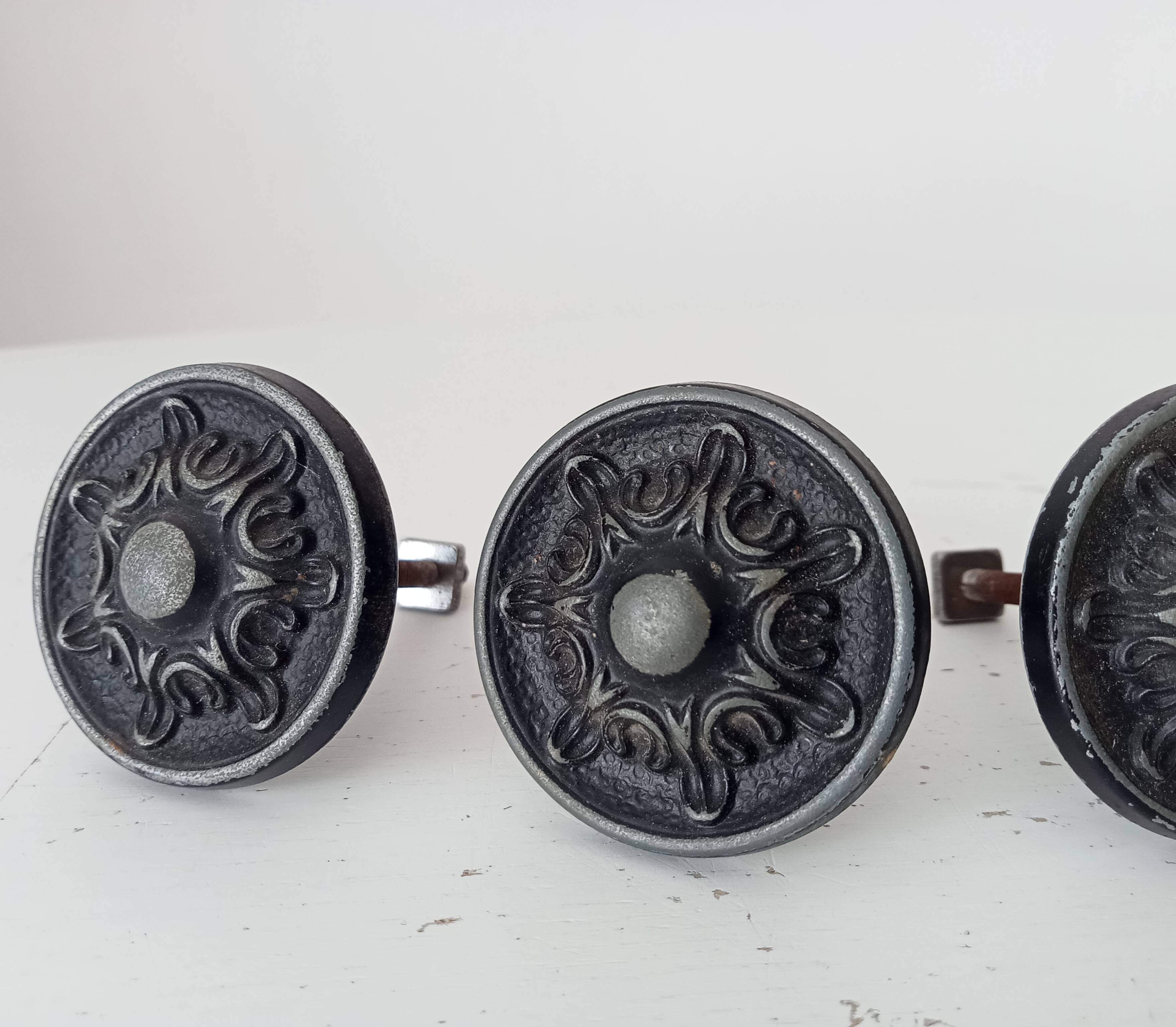 Pair of solid aluminium Victorian-style handles