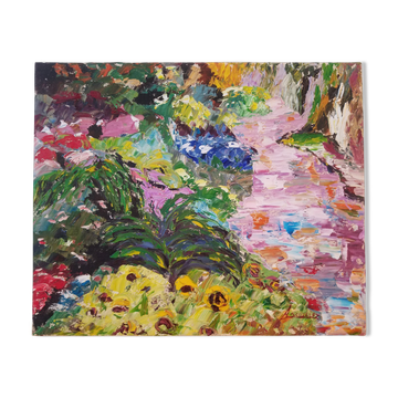 Oil on canvas signed A Gonzalez, Catalan painter