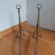 Brass or bronze andirons