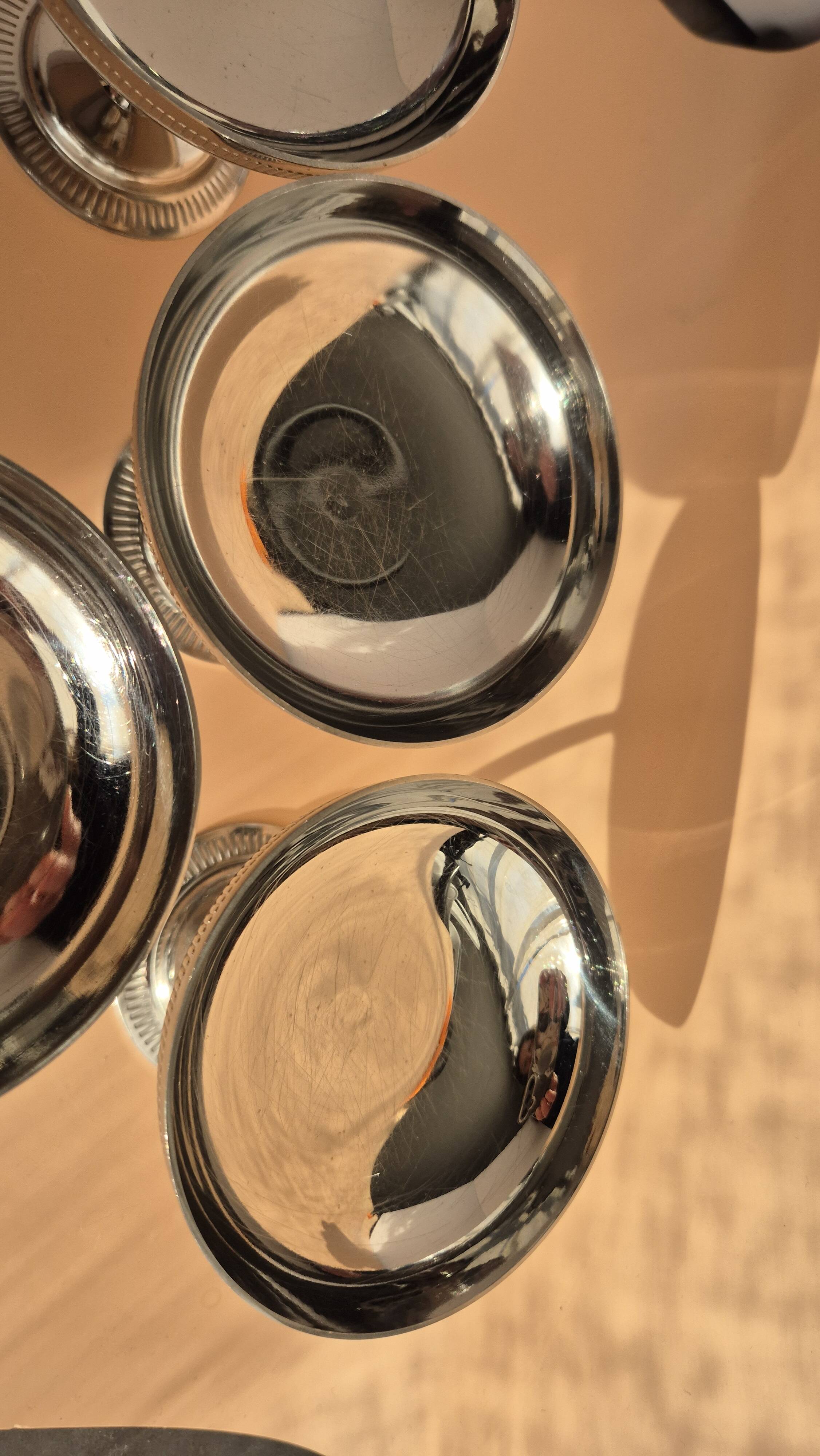 Set of 6 vintage Jean Couzon cups – 70s – 18/10 stainless steel