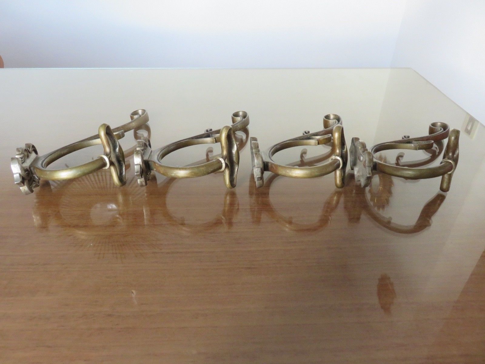 4 hooks Art Nouveau bronze