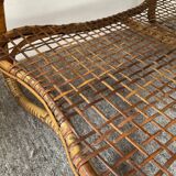 Vintage coffee table from the 50s in rattan